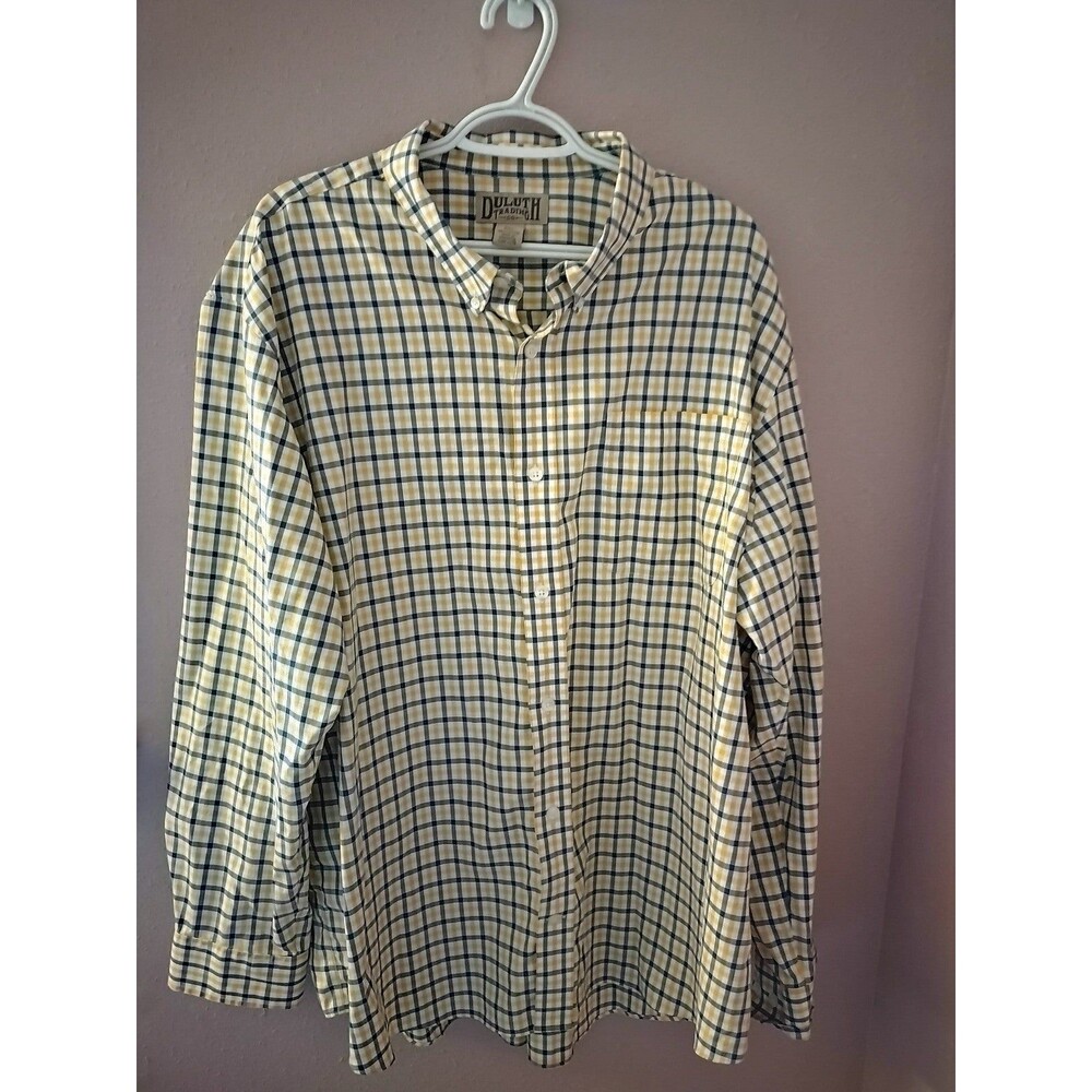 Duluth Trading Company Men's Long Sleeve Button Down Plaid Dress Shirt Size 2XL - Picture 2 of 10